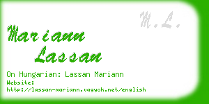 mariann lassan business card